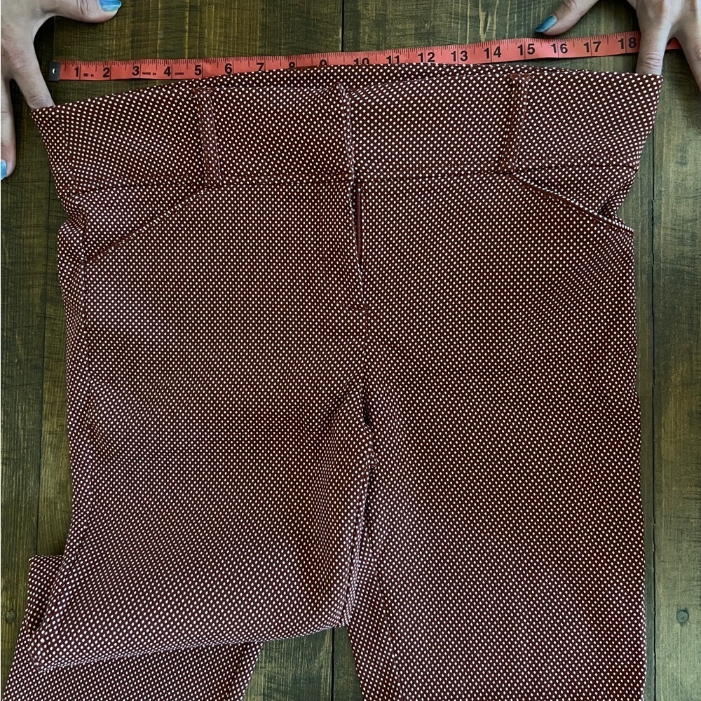 Dazz brand Burnt orange skinny fit trousers w/ polka dots + stretch thro… - Picture 4 of 7